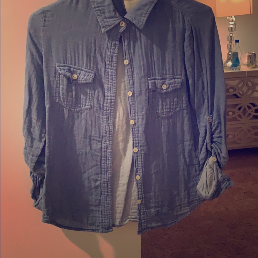 Jean button up shirt